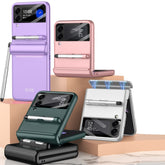 GKK Magnetic Full Coverage Phone Flip Case with Pen, For Samsung Galaxy Z Flip4